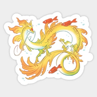 Koi Dragon Gilded Sticker